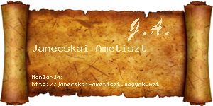 Janecskai Ametiszt névjegykártya